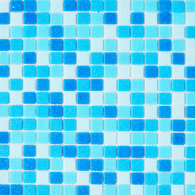 Ngói khảm thủy tinh nóng chảy vuông màu xanh kết hợp nóng chảy